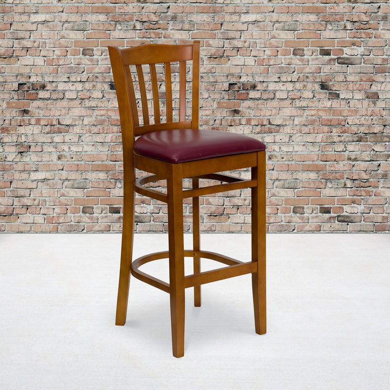 Cherry Wood Stool-Burg Vinyl