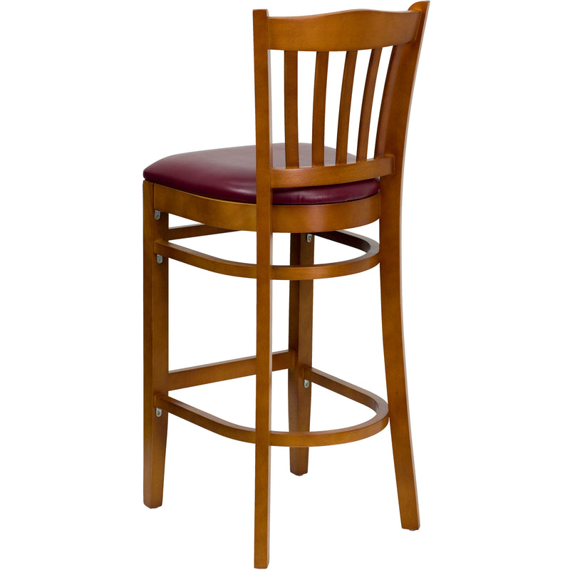 Cherry Wood Stool-Burg Vinyl
