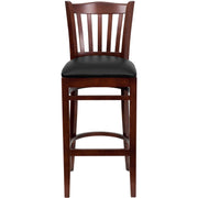 Mahogany Wood Stool-Blk Vinyl