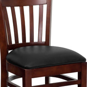 Mahogany Wood Stool-Blk Vinyl
