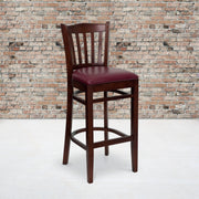 Mahogany Wood Stool-Burg Vinyl