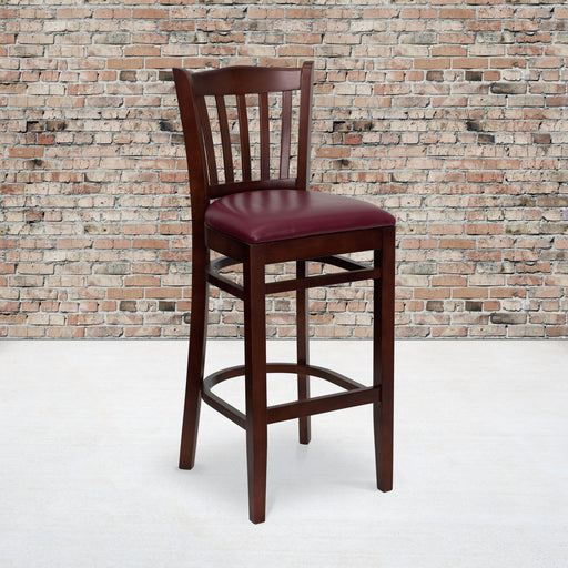 Mahogany Wood Stool-Burg Vinyl