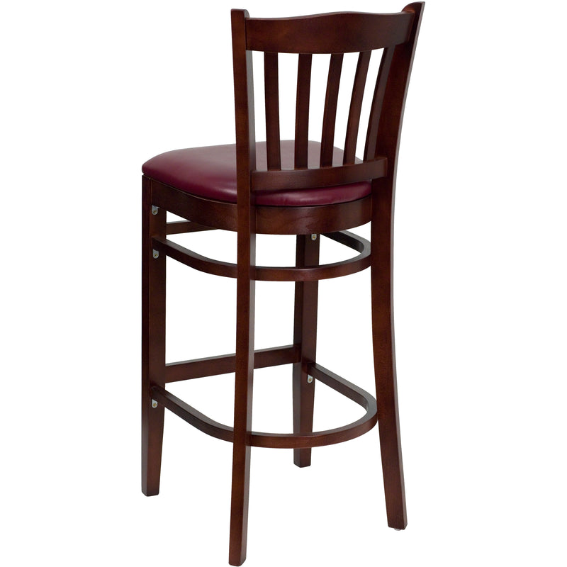 Mahogany Wood Stool-Burg Vinyl