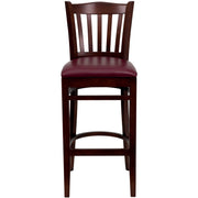 Mahogany Wood Stool-Burg Vinyl