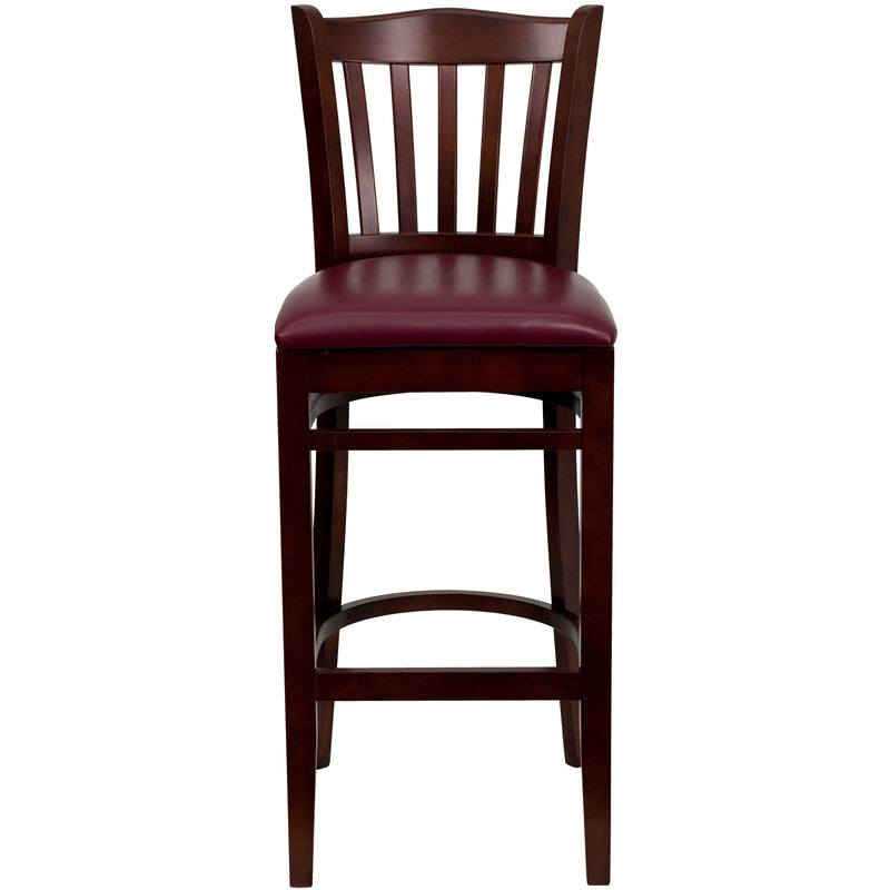 Mahogany Wood Stool-Burg Vinyl