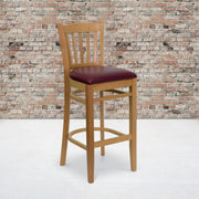 Natural Wood Stool-Burg Vinyl