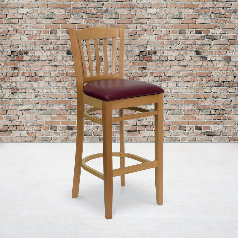 Natural Wood Stool-Burg Vinyl