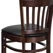 Walnut Wood Stool-Blk Vinyl