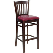 Walnut Wood Stool-Burg Vinyl