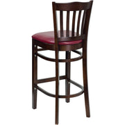 Walnut Wood Stool-Burg Vinyl