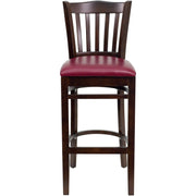 Walnut Wood Stool-Burg Vinyl