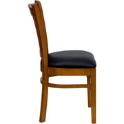 Cherry Wood Chair-Blk Vinyl