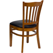 Cherry Wood Chair-Blk Vinyl