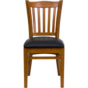 Cherry Wood Chair-Blk Vinyl
