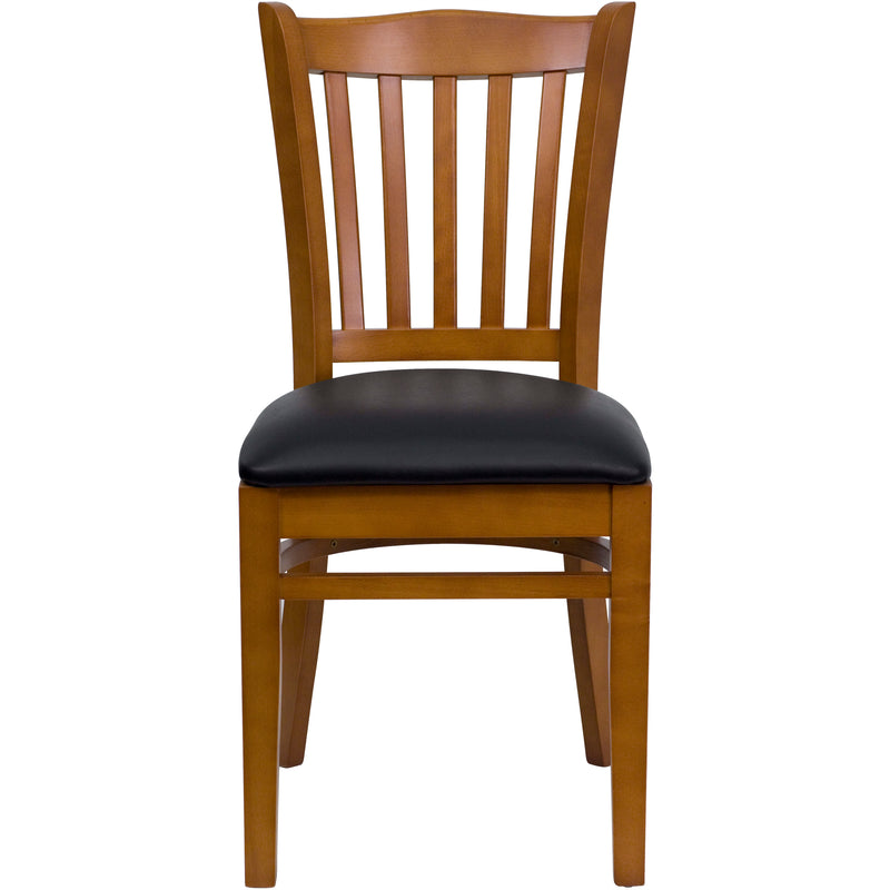 Cherry Wood Chair-Blk Vinyl