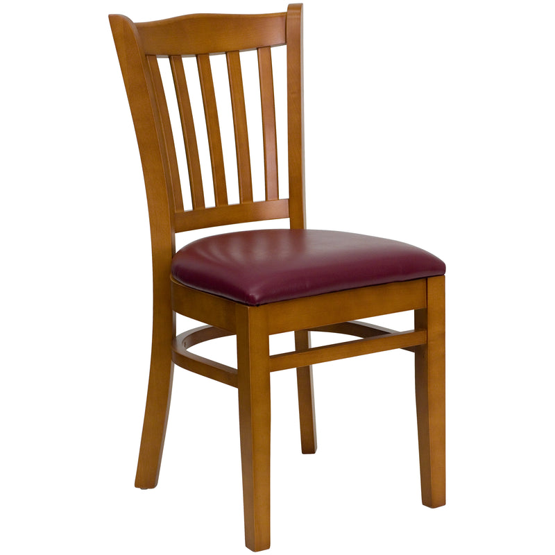 Cherry Wood Chair-Burg Vinyl