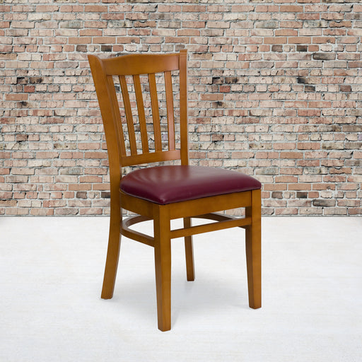 Cherry Wood Chair-Burg Vinyl