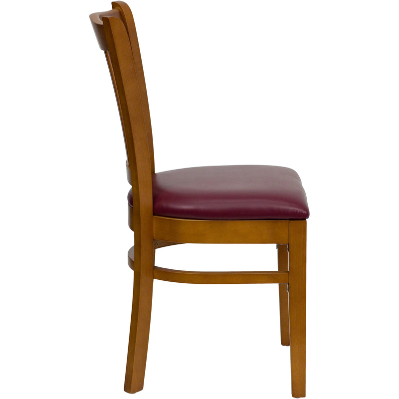 Cherry Wood Chair-Burg Vinyl