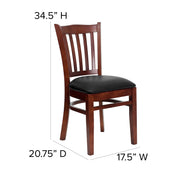 Mahogany Wood Chair-Blk Vinyl