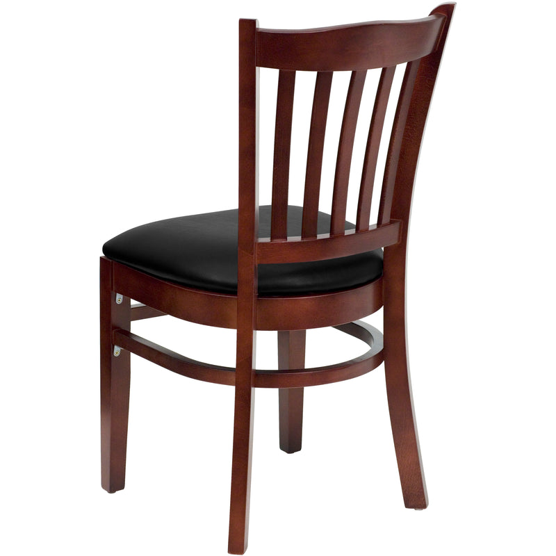 Mahogany Wood Chair-Blk Vinyl