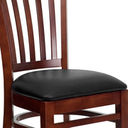 Mahogany Wood Chair-Blk Vinyl