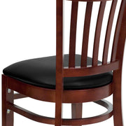 Mahogany Wood Chair-Blk Vinyl