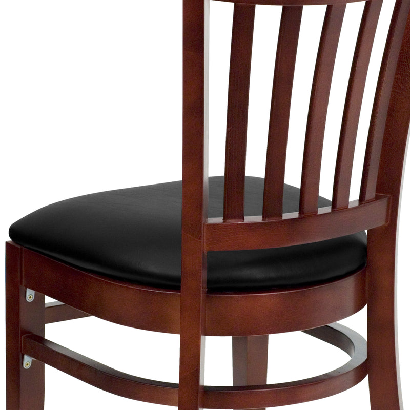 Mahogany Wood Chair-Blk Vinyl