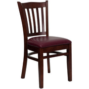 Mahogany Wood Chair-Burg Vinyl