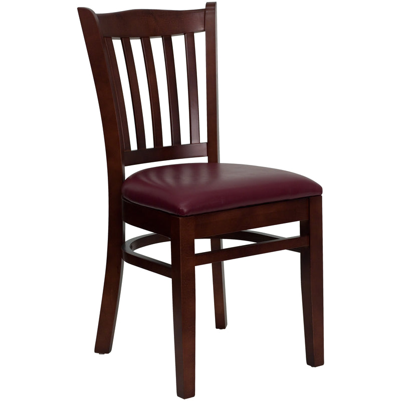 Mahogany Wood Chair-Burg Vinyl