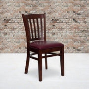 Mahogany Wood Chair-Burg Vinyl