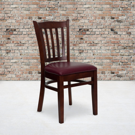 Mahogany Wood Chair-Burg Vinyl