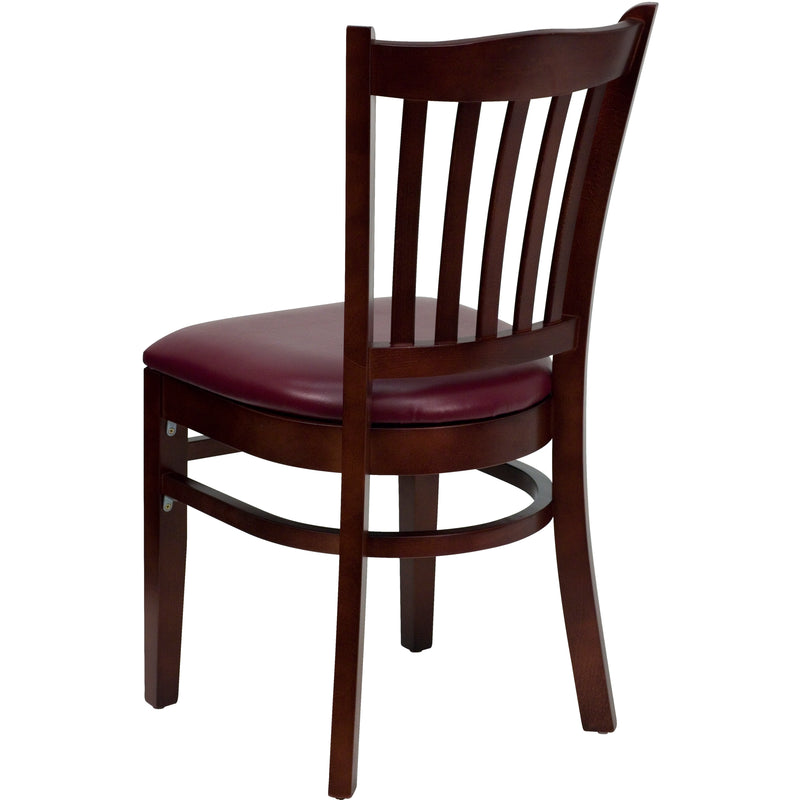 Mahogany Wood Chair-Burg Vinyl