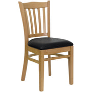 Natural Wood Chair-Blk Vinyl