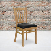 Natural Wood Chair-Blk Vinyl