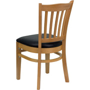 Natural Wood Chair-Blk Vinyl
