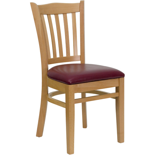 Natural Wood Chair-Burg Vinyl