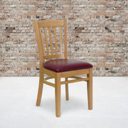 Natural Wood Chair-Burg Vinyl
