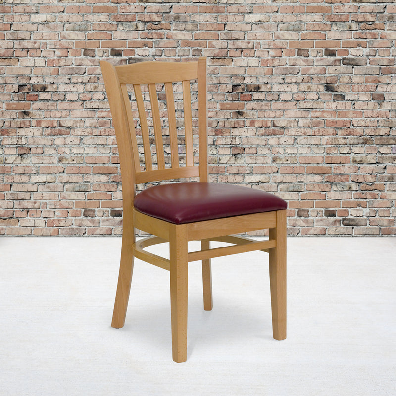 Natural Wood Chair-Burg Vinyl