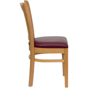 Natural Wood Chair-Burg Vinyl