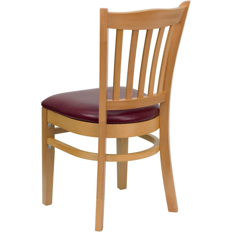 Natural Wood Chair-Burg Vinyl