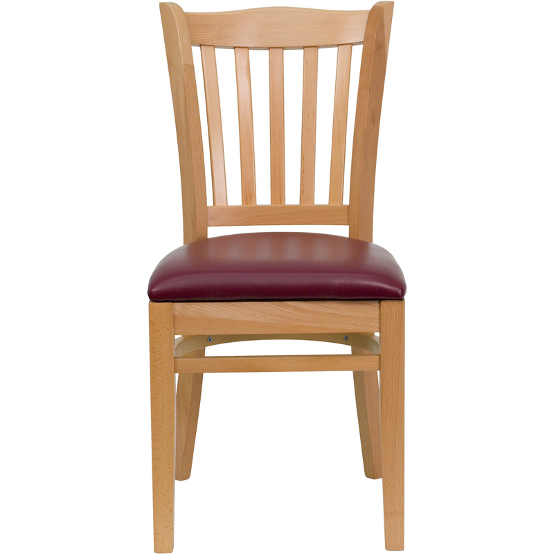 Natural Wood Chair-Burg Vinyl