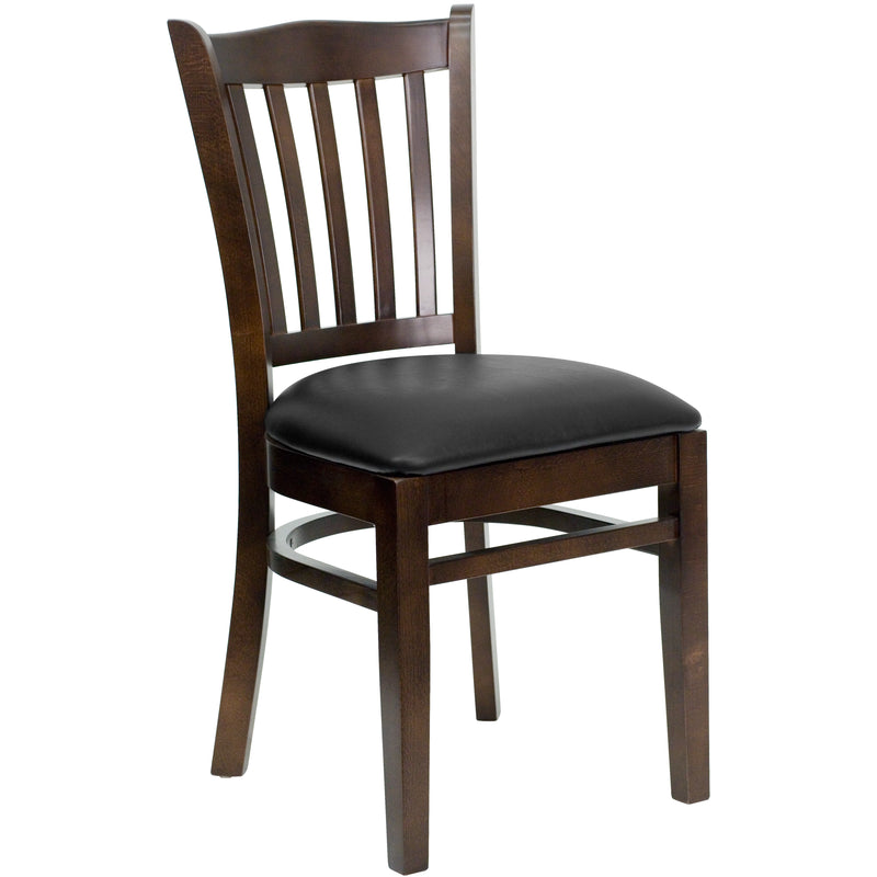 Walnut Wood Chair-Blk Vinyl