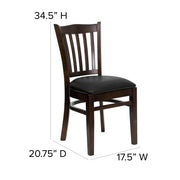 Walnut Wood Chair-Blk Vinyl