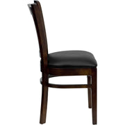 Walnut Wood Chair-Blk Vinyl