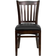 Walnut Wood Chair-Blk Vinyl