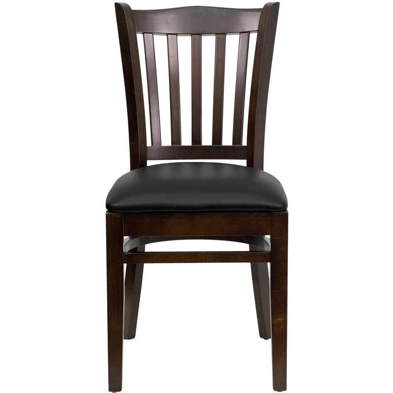 Walnut Wood Chair-Blk Vinyl