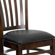 Walnut Wood Chair-Blk Vinyl
