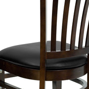 Walnut Wood Chair-Blk Vinyl
