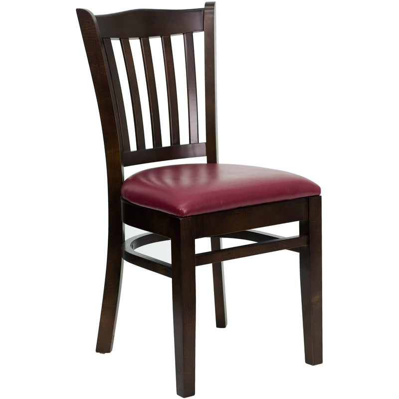 Walnut Wood Chair-Burg Vinyl