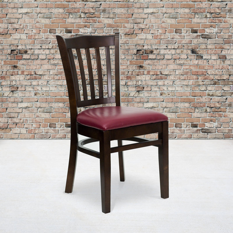 Walnut Wood Chair-Burg Vinyl
